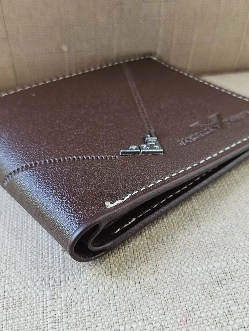 Men Wallet Brown Rubber Faux Leather Bifold Card Holder Waterproof Billfold